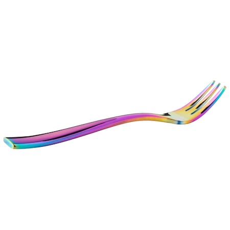 Bon Chef Manhattan, Oyster/Cocktail Fork, Mirror Finish, 18/10, 5.38" - Rainbow , set of 12 S3008RB